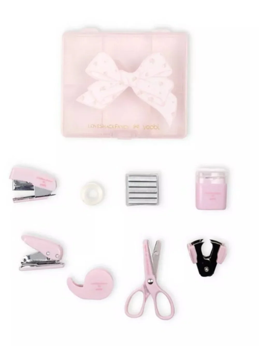LoveShackFancy Target Yoobi Backpack Ribbon Rosa binder Supply BUNDLE lot 12